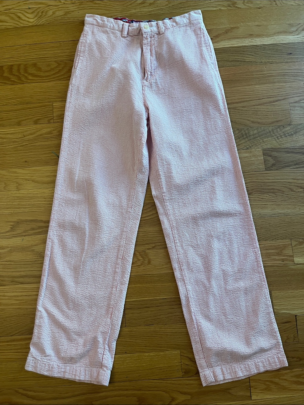 Vineyard Vines Kids Light Pink Seersucker Pants